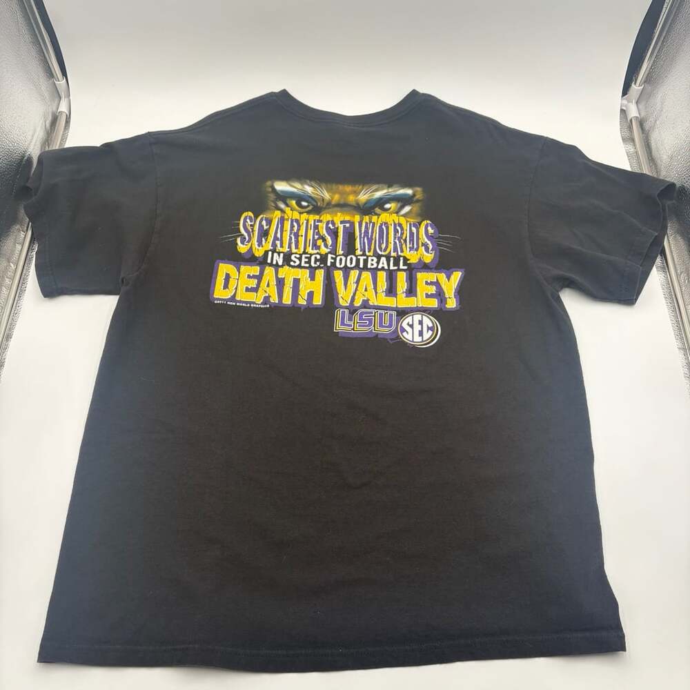 Delta Pro Weight LSU Tigers Death Valley T-Shirt Black Graphic Tee